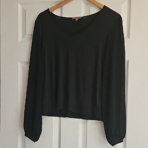 Lilla P Classic Black Long Sleeve Top. Small.